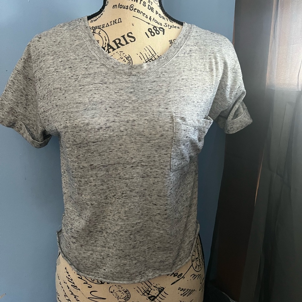 Awake Heather Gray Cropped Boyfriend Tee